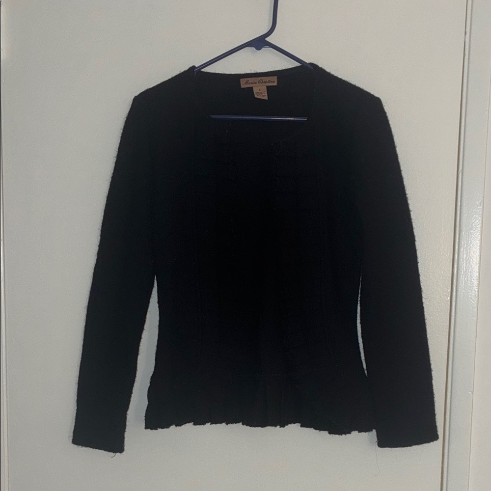 Marisa Christina Elegant Black Long Sleeve Tee